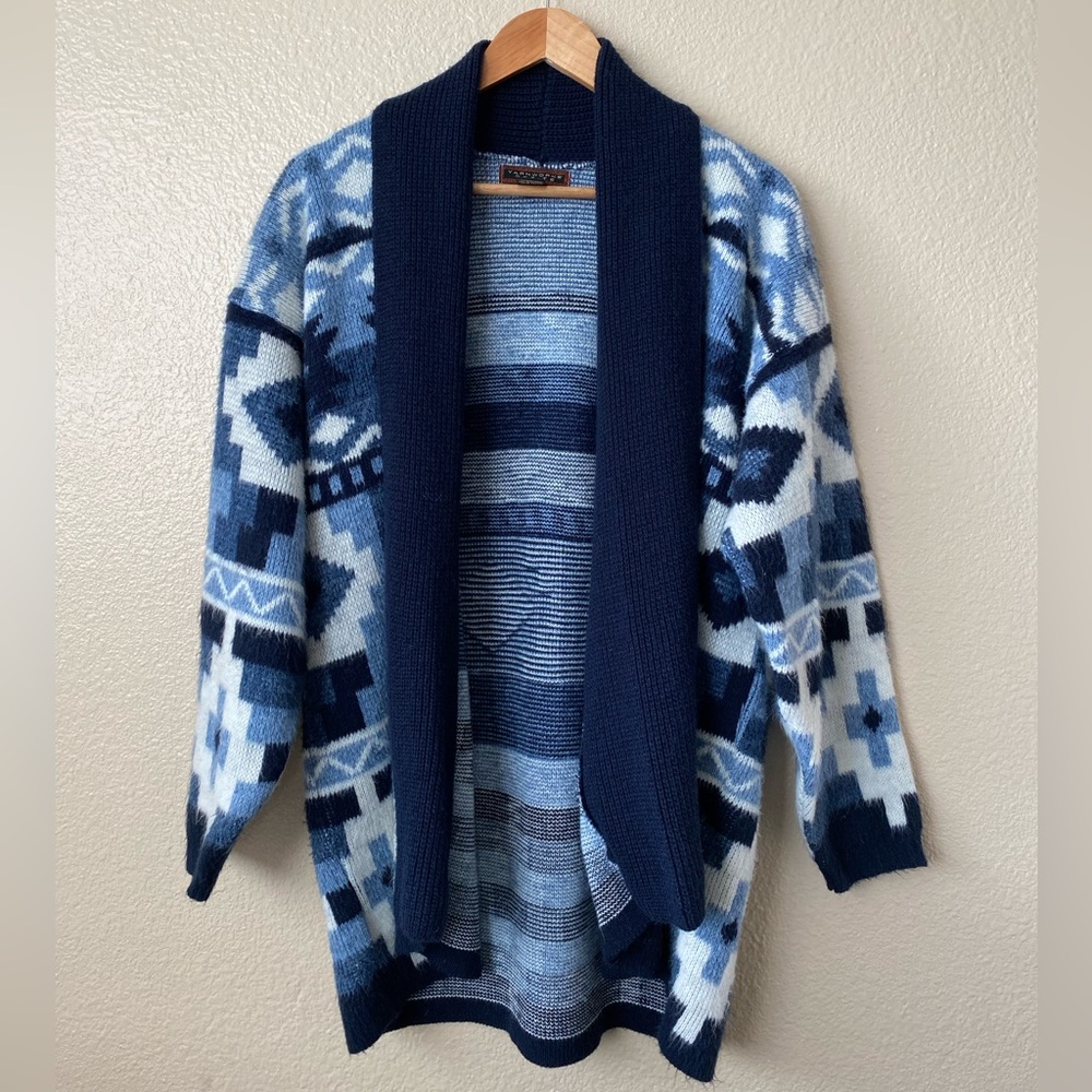 Yarnworks pattern Blue cardigan medium